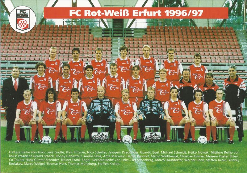 Programm Freundschaftsspiel 28.3.1991 Rot Weiß Erfurt FC Kaiserslautern 