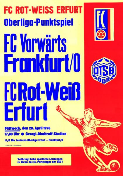 OL 84/85 FC Rot-Weiß Erfurt FC Karl-Marx-Stadt