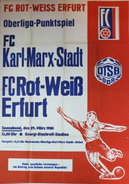 OL 84/85 FC Rot-Weiß Erfurt FC Karl-Marx-Stadt