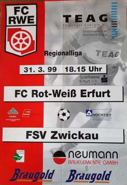 Programm 1996/97 Rot Weiß Erfurt SC Charlottenburg 